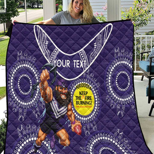 Custom AFL Dockers NAIDOC Week Quilt Keep The Fire Burning Indigenous Art