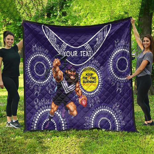 Custom AFL Dockers NAIDOC Week Quilt Keep The Fire Burning Indigenous Art
