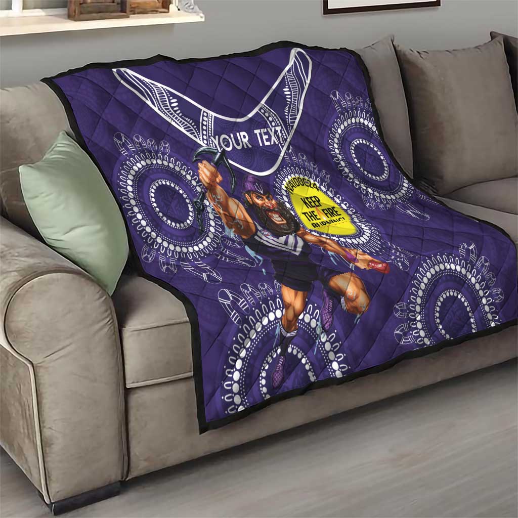 Custom AFL Dockers NAIDOC Week Quilt Keep The Fire Burning Indigenous Art