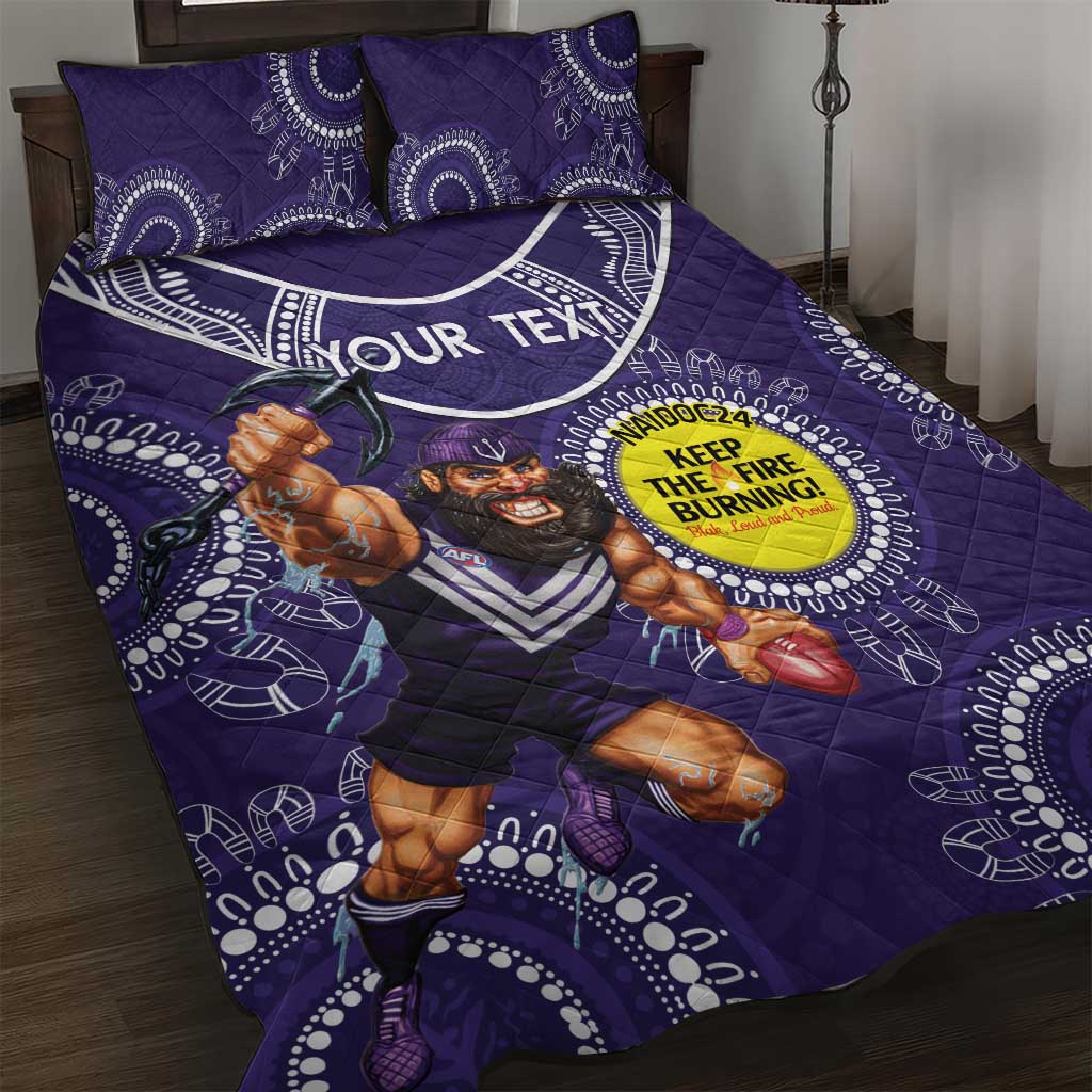 Custom AFL Dockers NAIDOC Week Quilt Bed Set Keep The Fire Burning Indigenous Art