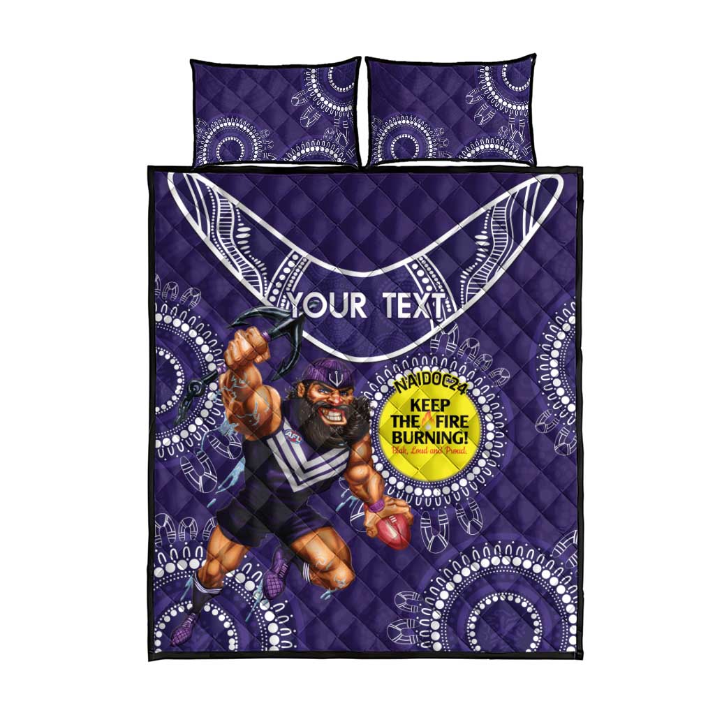 Custom AFL Dockers NAIDOC Week Quilt Bed Set Keep The Fire Burning Indigenous Art