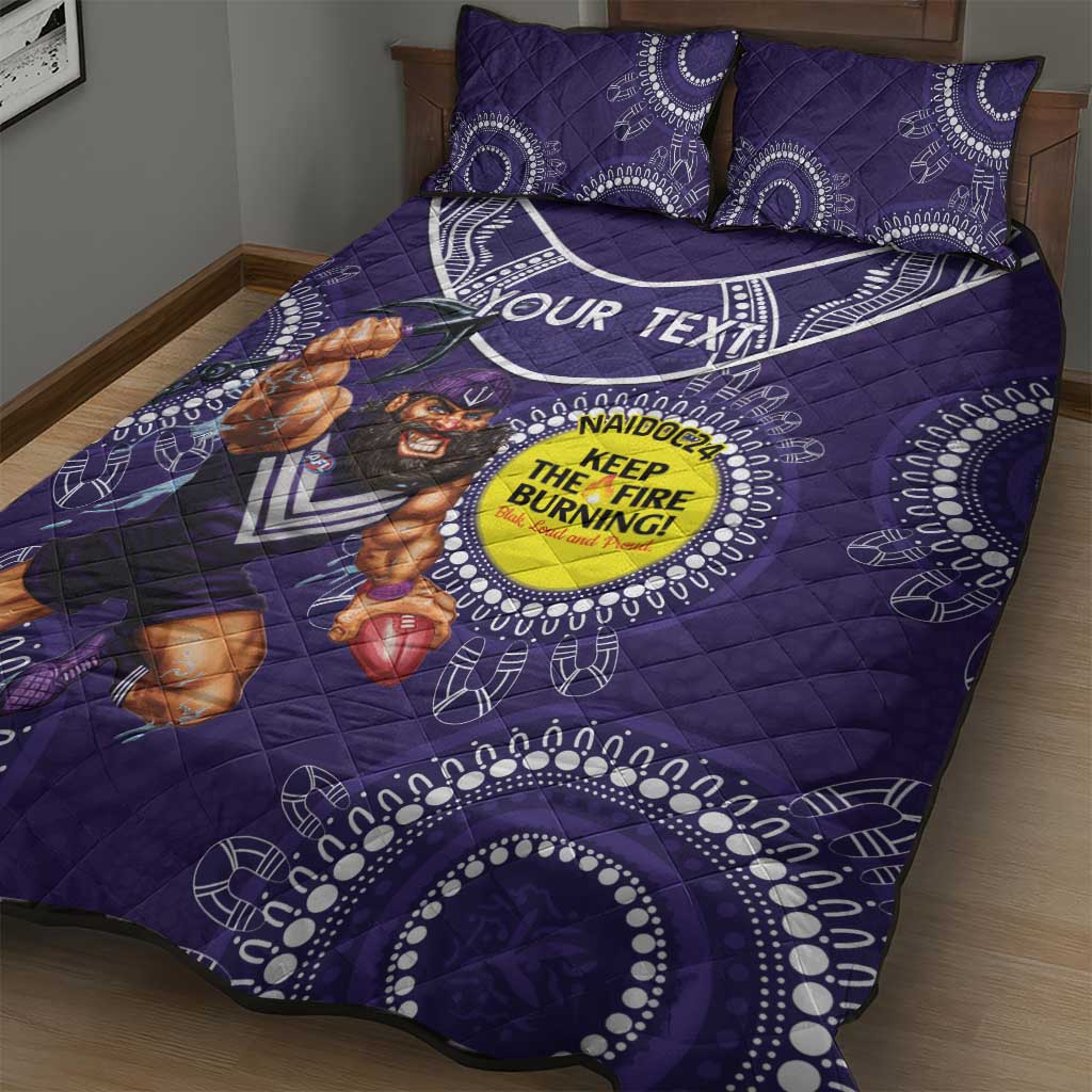 Custom AFL Dockers NAIDOC Week Quilt Bed Set Keep The Fire Burning Indigenous Art