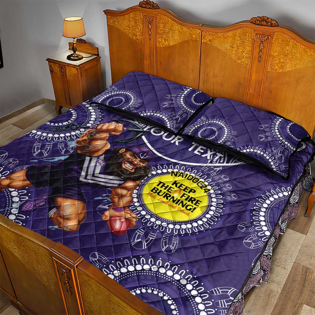 Custom AFL Dockers NAIDOC Week Quilt Bed Set Keep The Fire Burning Indigenous Art