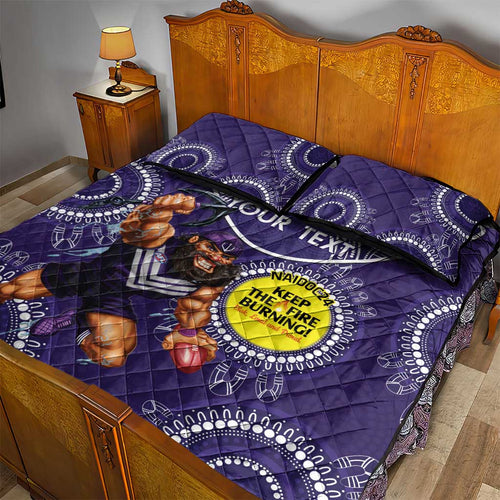 Custom AFL Dockers NAIDOC Week Quilt Bed Set Keep The Fire Burning Indigenous Art