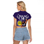 Custom AFL Dockers NAIDOC Week Raglan Cropped T Shirt Keep The Fire Burning Indigenous Art