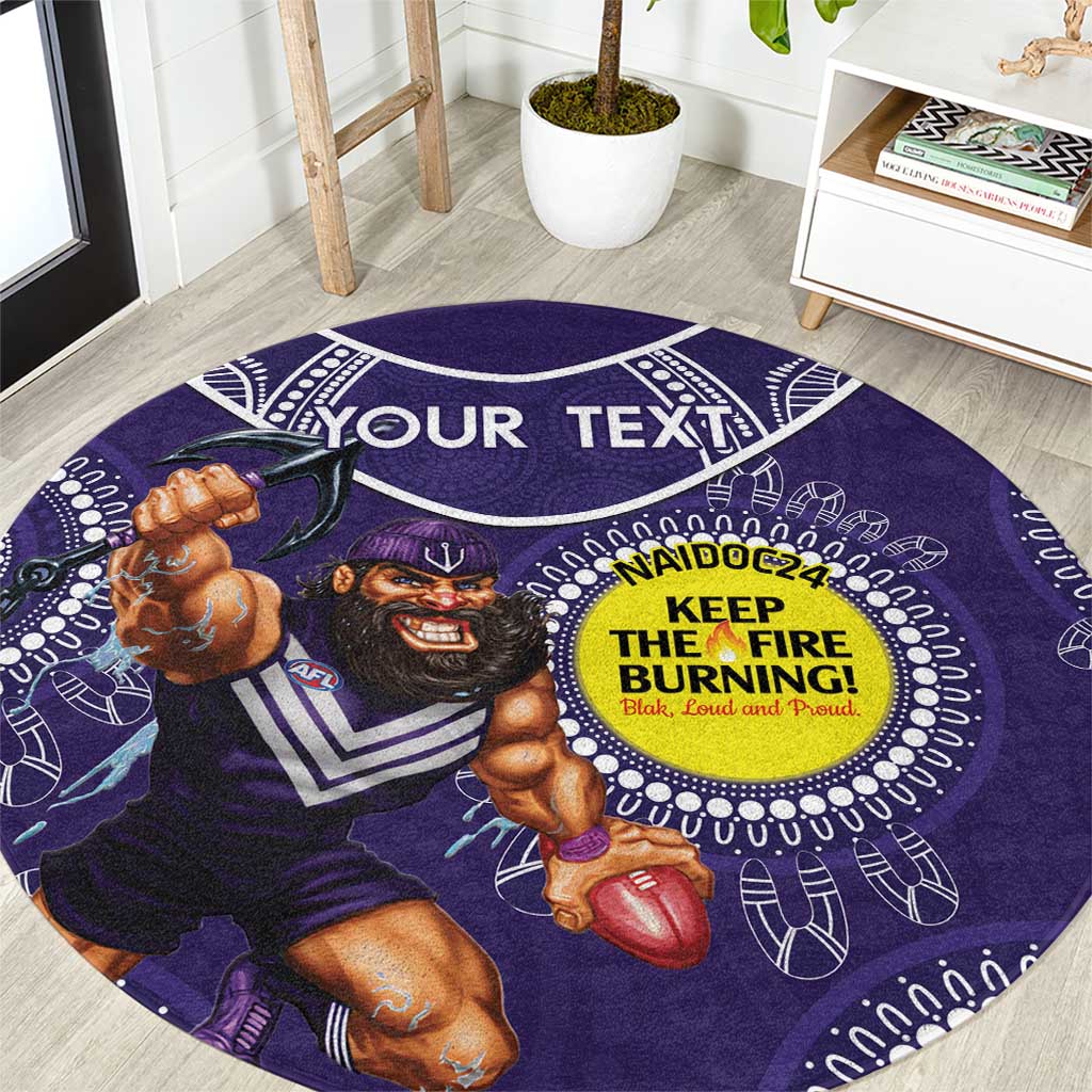 Custom AFL Dockers NAIDOC Week Round Carpet Keep The Fire Burning Indigenous Art