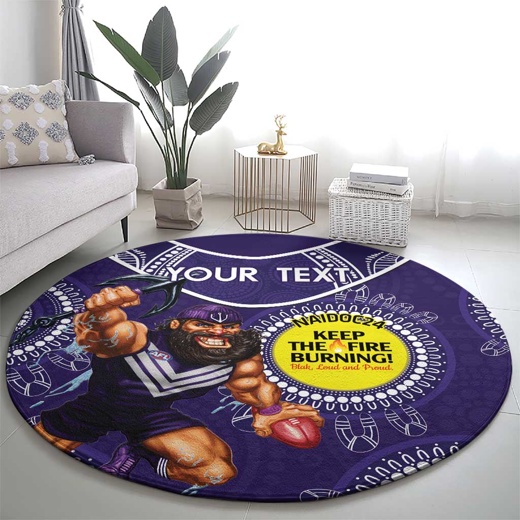 Custom AFL Dockers NAIDOC Week Round Carpet Keep The Fire Burning Indigenous Art