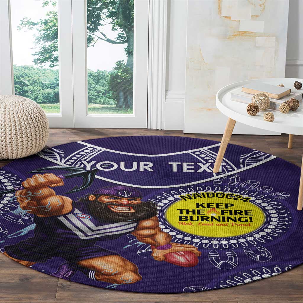 Custom AFL Dockers NAIDOC Week Round Carpet Keep The Fire Burning Indigenous Art