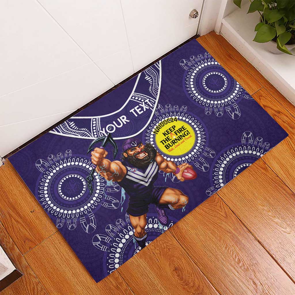 Custom AFL Dockers NAIDOC Week Rubber Doormat Keep The Fire Burning Indigenous Art