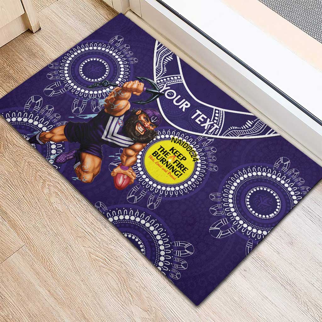 Custom AFL Dockers NAIDOC Week Rubber Doormat Keep The Fire Burning Indigenous Art