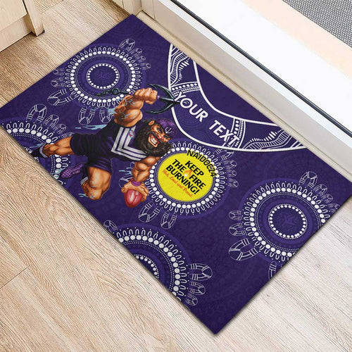 Custom AFL Dockers NAIDOC Week Rubber Doormat Keep The Fire Burning Indigenous Art
