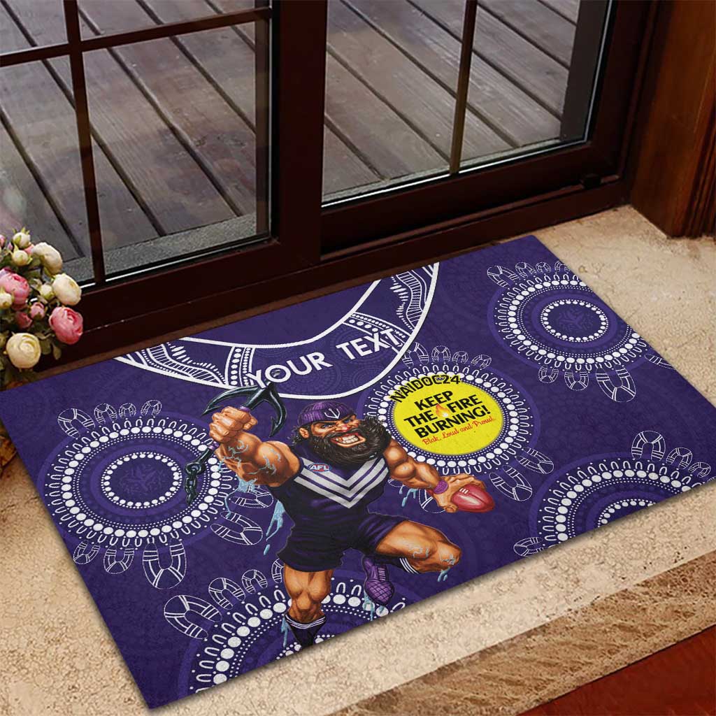 Custom AFL Dockers NAIDOC Week Rubber Doormat Keep The Fire Burning Indigenous Art
