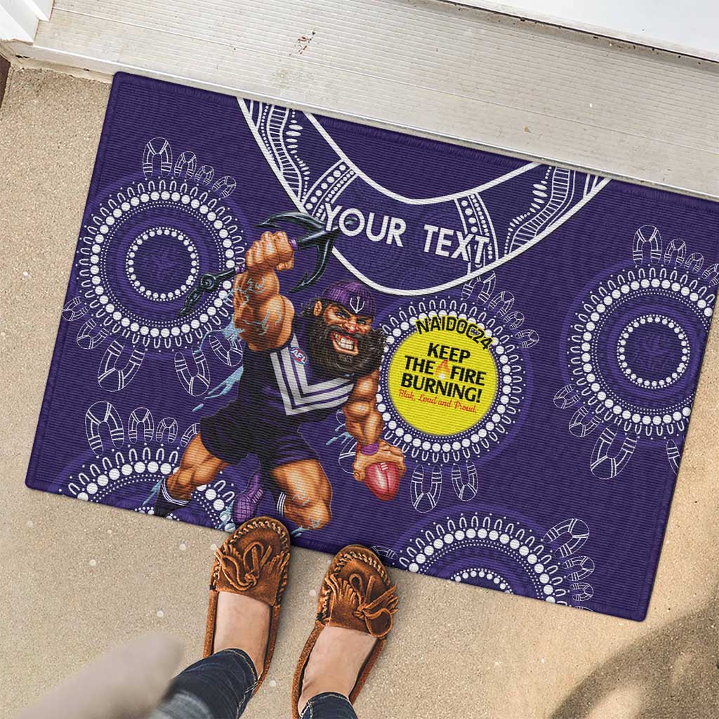 Custom AFL Dockers NAIDOC Week Rubber Doormat Keep The Fire Burning Indigenous Art
