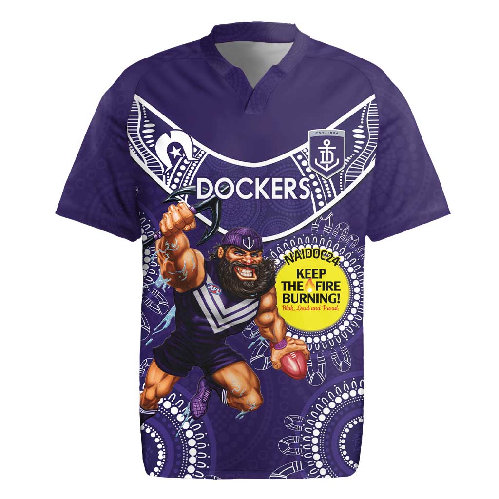 Custom AFL Dockers NAIDOC Week Rugby Jersey Keep The Fire Burning Indigenous Art