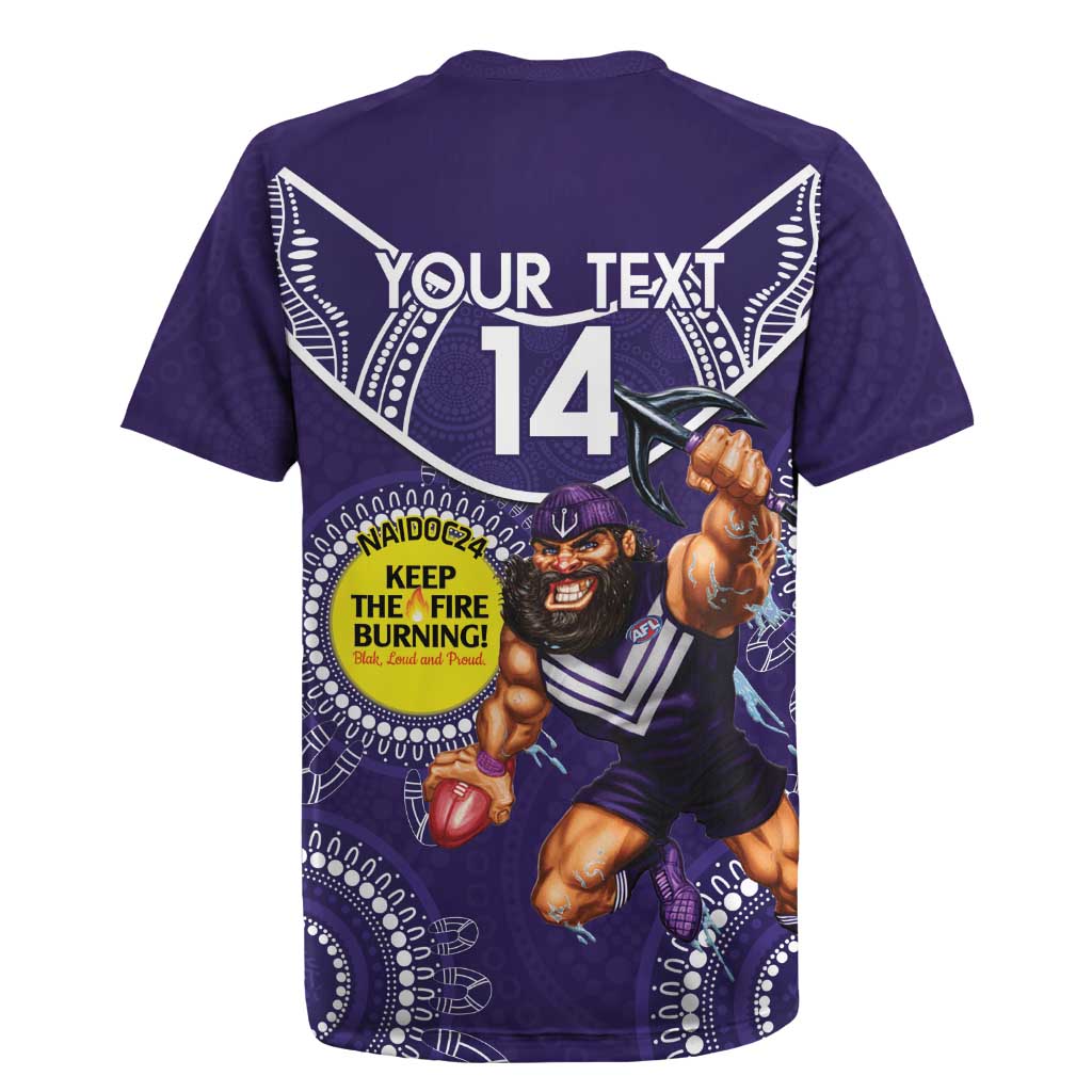 Custom AFL Dockers NAIDOC Week Rugby Jersey Keep The Fire Burning Indigenous Art
