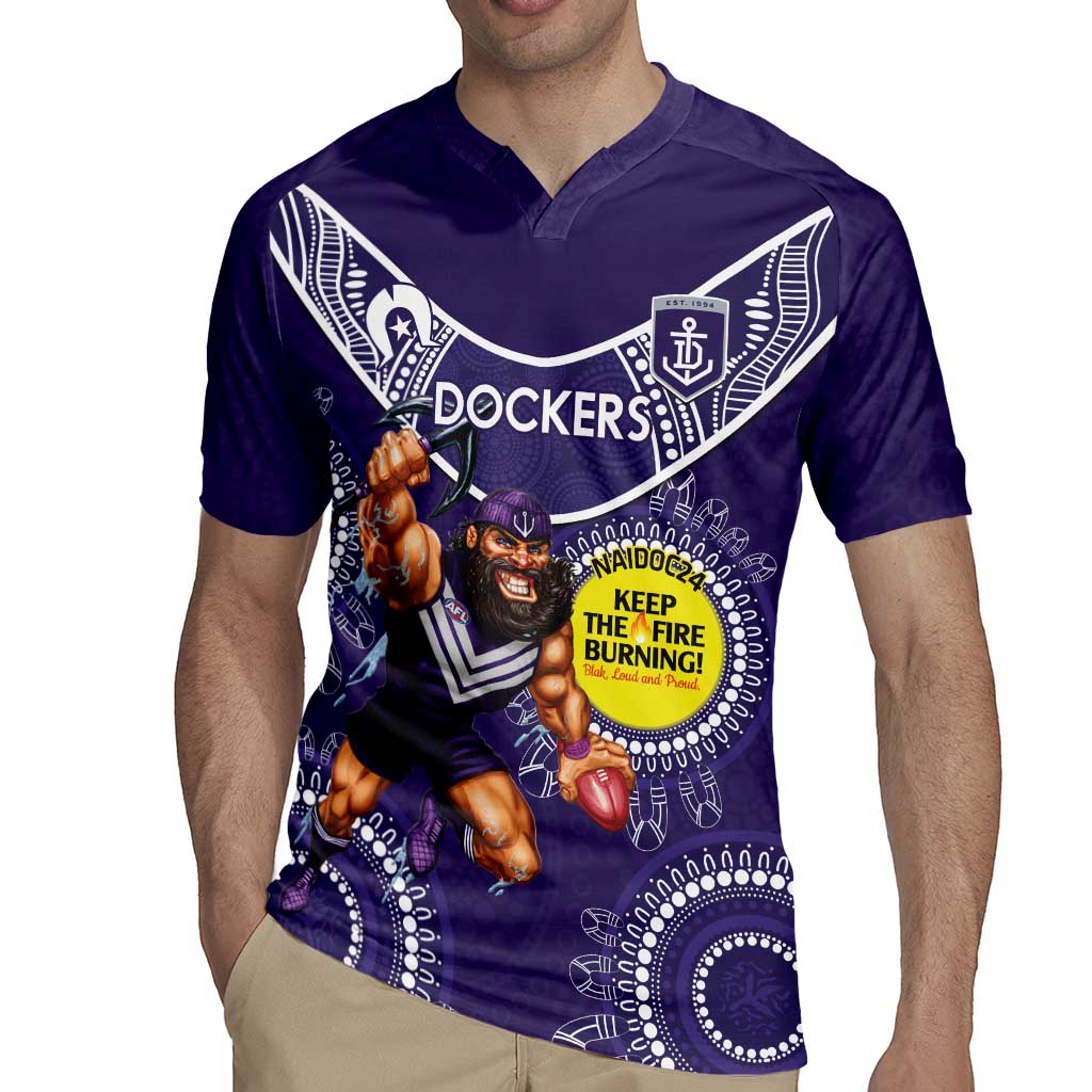 Custom AFL Dockers NAIDOC Week Rugby Jersey Keep The Fire Burning Indigenous Art