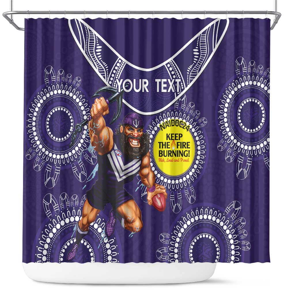 Custom AFL Dockers NAIDOC Week Shower Curtain Keep The Fire Burning Indigenous Art