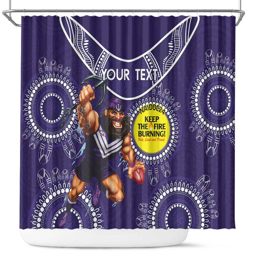 Custom AFL Dockers NAIDOC Week Shower Curtain Keep The Fire Burning Indigenous Art