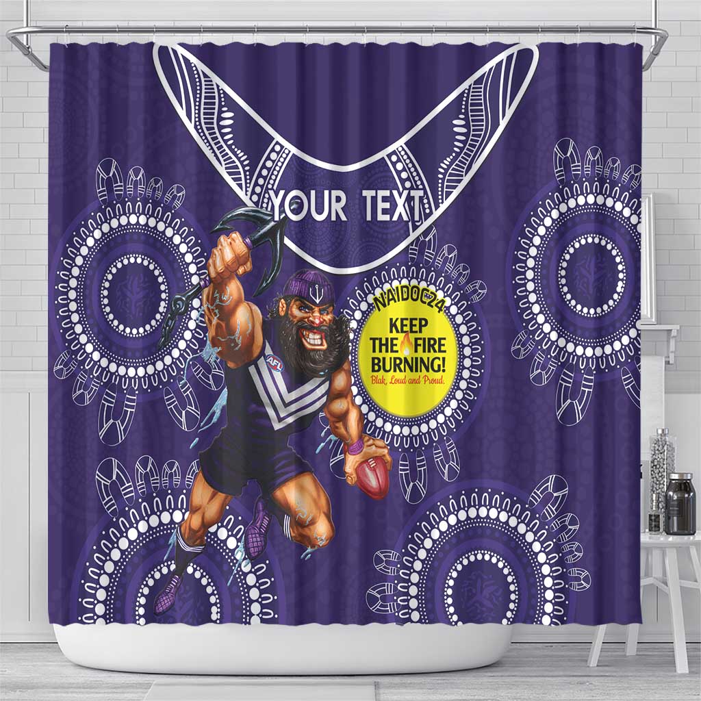 Custom AFL Dockers NAIDOC Week Shower Curtain Keep The Fire Burning Indigenous Art