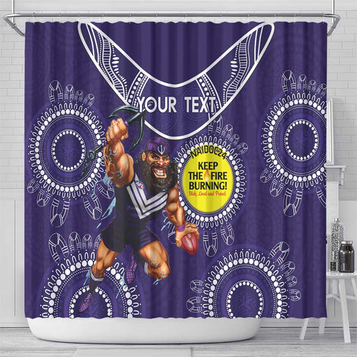 Custom AFL Dockers NAIDOC Week Shower Curtain Keep The Fire Burning Indigenous Art