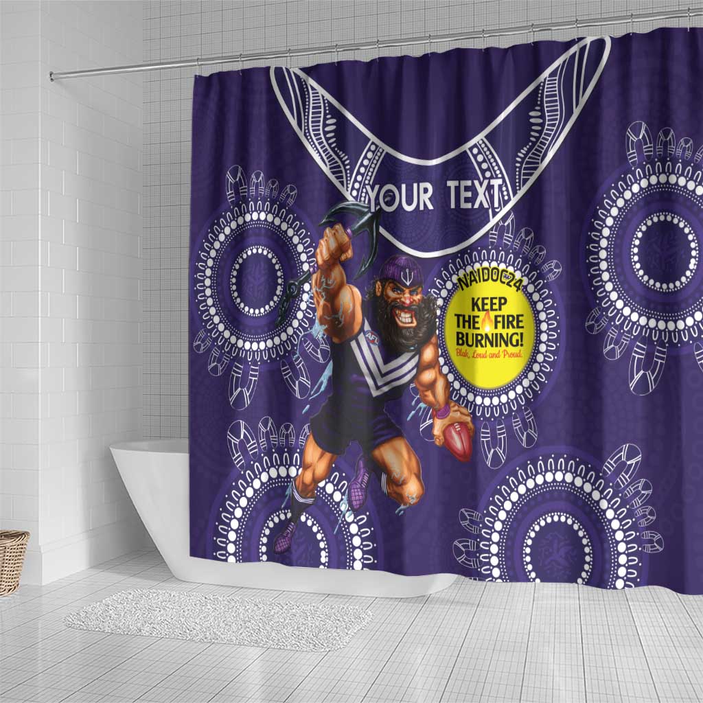 Custom AFL Dockers NAIDOC Week Shower Curtain Keep The Fire Burning Indigenous Art
