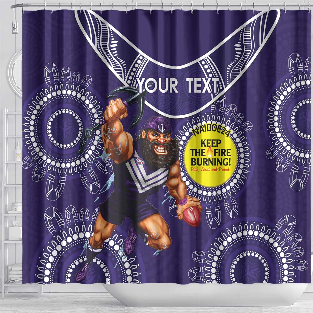 Custom AFL Dockers NAIDOC Week Shower Curtain Keep The Fire Burning Indigenous Art