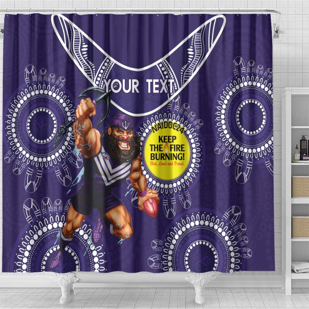 Custom AFL Dockers NAIDOC Week Shower Curtain Keep The Fire Burning Indigenous Art