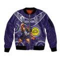 Custom AFL Dockers NAIDOC Week Sleeve Zip Bomber Jacket Keep The Fire Burning Indigenous Art