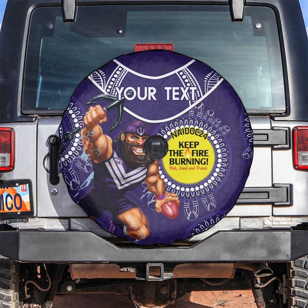 Custom AFL Dockers NAIDOC Week Spare Tire Cover Keep The Fire Burning Indigenous Art