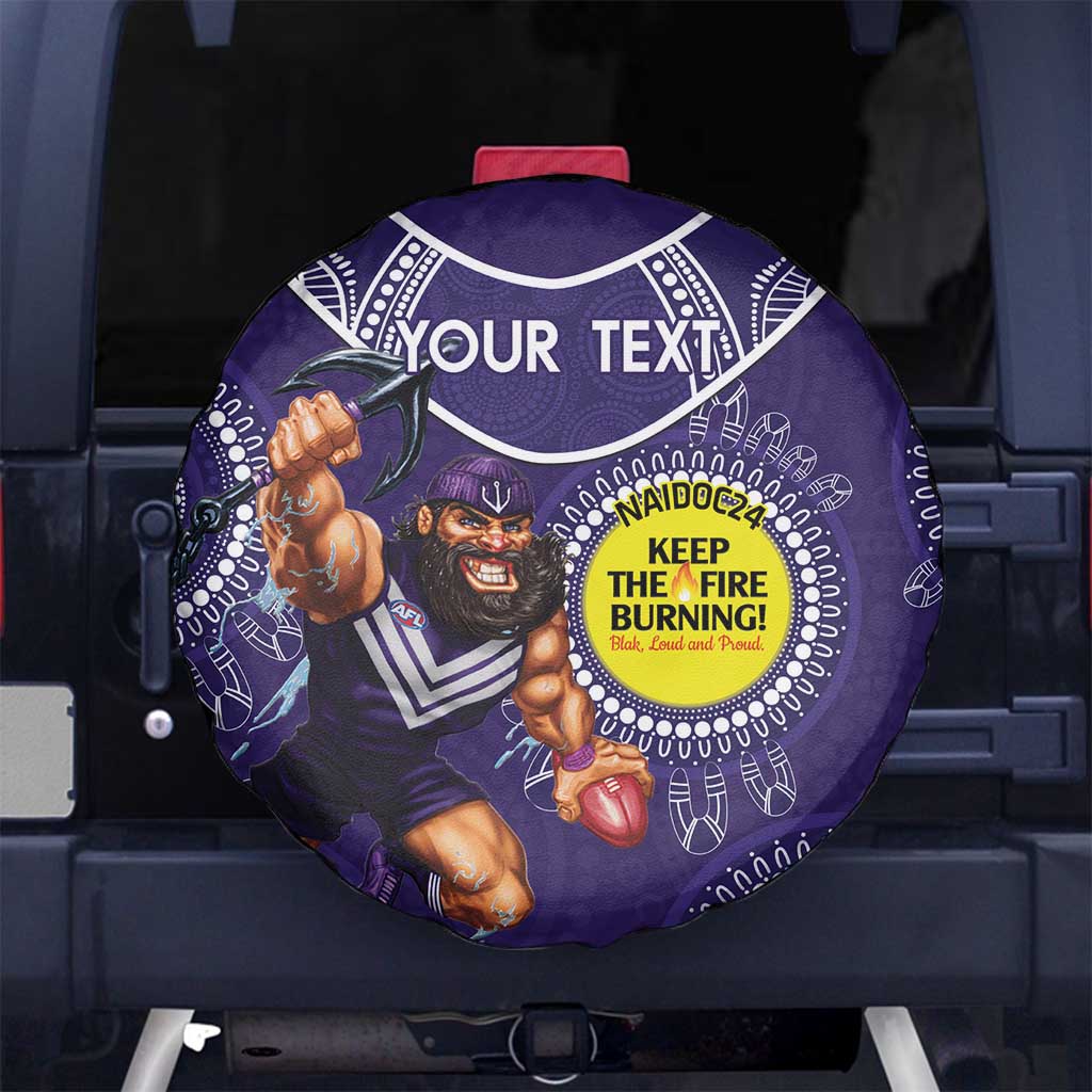 Custom AFL Dockers NAIDOC Week Spare Tire Cover Keep The Fire Burning Indigenous Art