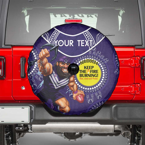 Custom AFL Dockers NAIDOC Week Spare Tire Cover Keep The Fire Burning Indigenous Art