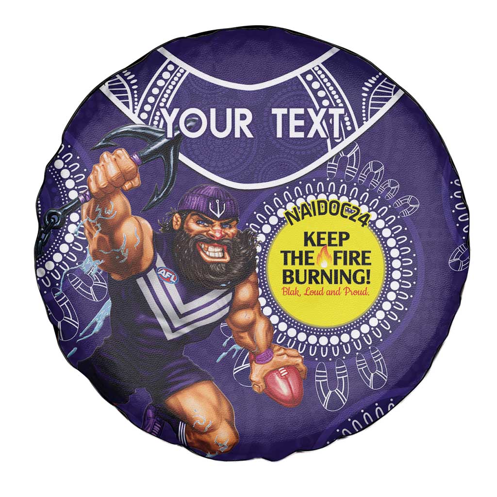 Custom AFL Dockers NAIDOC Week Spare Tire Cover Keep The Fire Burning Indigenous Art