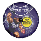 Custom AFL Dockers NAIDOC Week Spare Tire Cover Keep The Fire Burning Indigenous Art