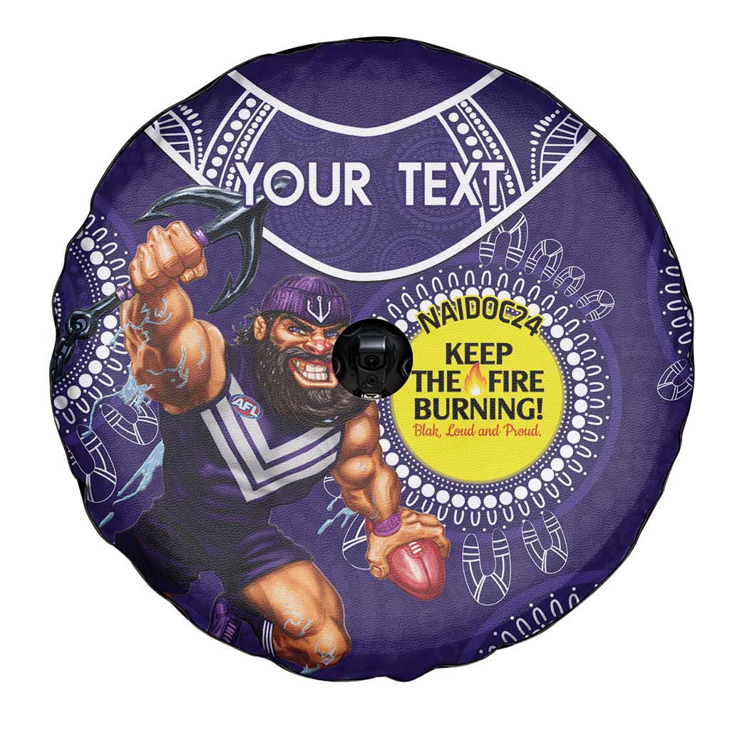 Custom AFL Dockers NAIDOC Week Spare Tire Cover Keep The Fire Burning Indigenous Art