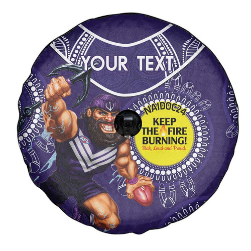 Custom AFL Dockers NAIDOC Week Spare Tire Cover Keep The Fire Burning Indigenous Art