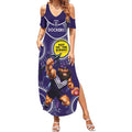 Custom AFL Dockers NAIDOC Week Summer Maxi Dress Keep The Fire Burning Indigenous Art
