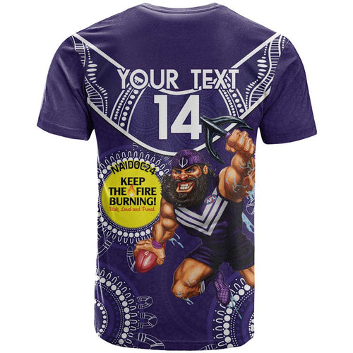 Custom AFL Dockers NAIDOC Week T Shirt Keep The Fire Burning Indigenous Art