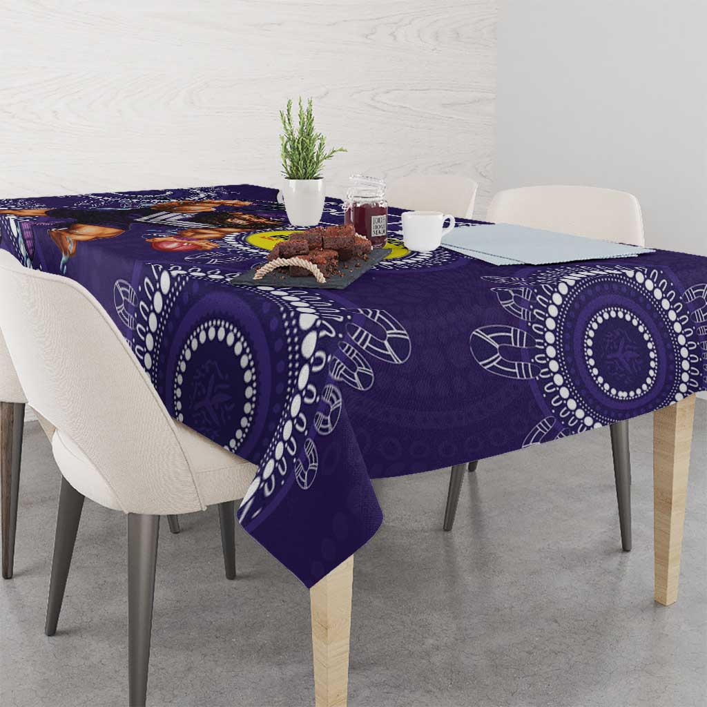 Custom AFL Dockers NAIDOC Week Tablecloth Keep The Fire Burning Indigenous Art
