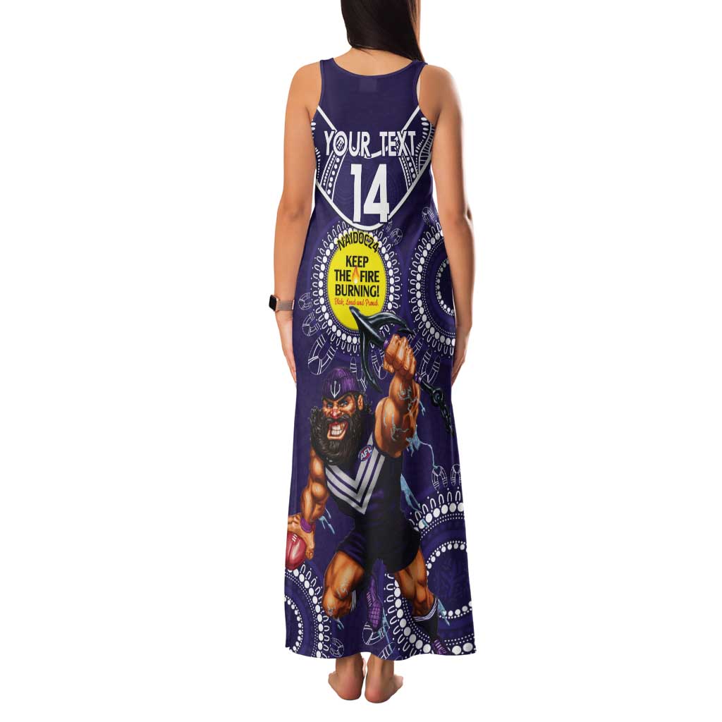 Custom AFL Dockers NAIDOC Week Tank Maxi Dress Keep The Fire Burning Indigenous Art