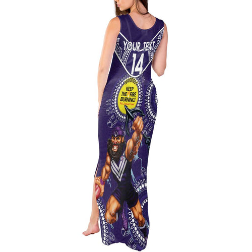 Custom AFL Dockers NAIDOC Week Tank Maxi Dress Keep The Fire Burning Indigenous Art