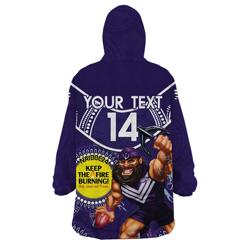 Custom AFL Dockers NAIDOC Week Wearable Blanket Hoodie Keep The Fire Burning Indigenous Art