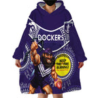 Custom AFL Dockers NAIDOC Week Wearable Blanket Hoodie Keep The Fire Burning Indigenous Art