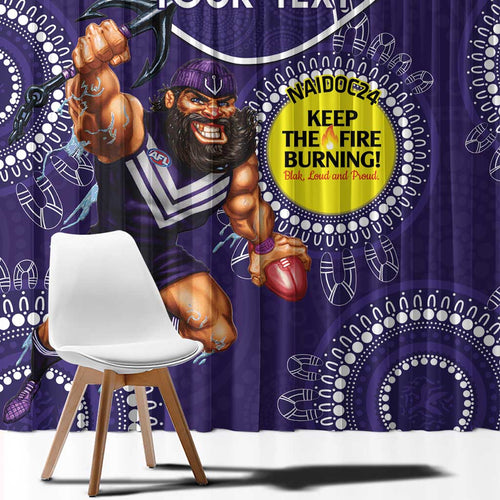 Custom AFL Dockers NAIDOC Week Window Curtain Keep The Fire Burning Indigenous Art