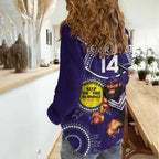 Custom AFL Dockers NAIDOC Week Women Casual Shirt Keep The Fire Burning Indigenous Art