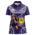 Custom AFL Dockers NAIDOC Week Women Polo Shirt Keep The Fire Burning Indigenous Art