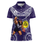 Custom AFL Dockers NAIDOC Week Women Polo Shirt Keep The Fire Burning Indigenous Art