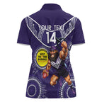 Custom AFL Dockers NAIDOC Week Women Polo Shirt Keep The Fire Burning Indigenous Art