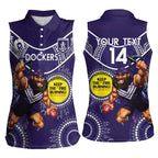 Custom AFL Dockers NAIDOC Week Women Sleeveless Polo Shirt Keep The Fire Burning Indigenous Art