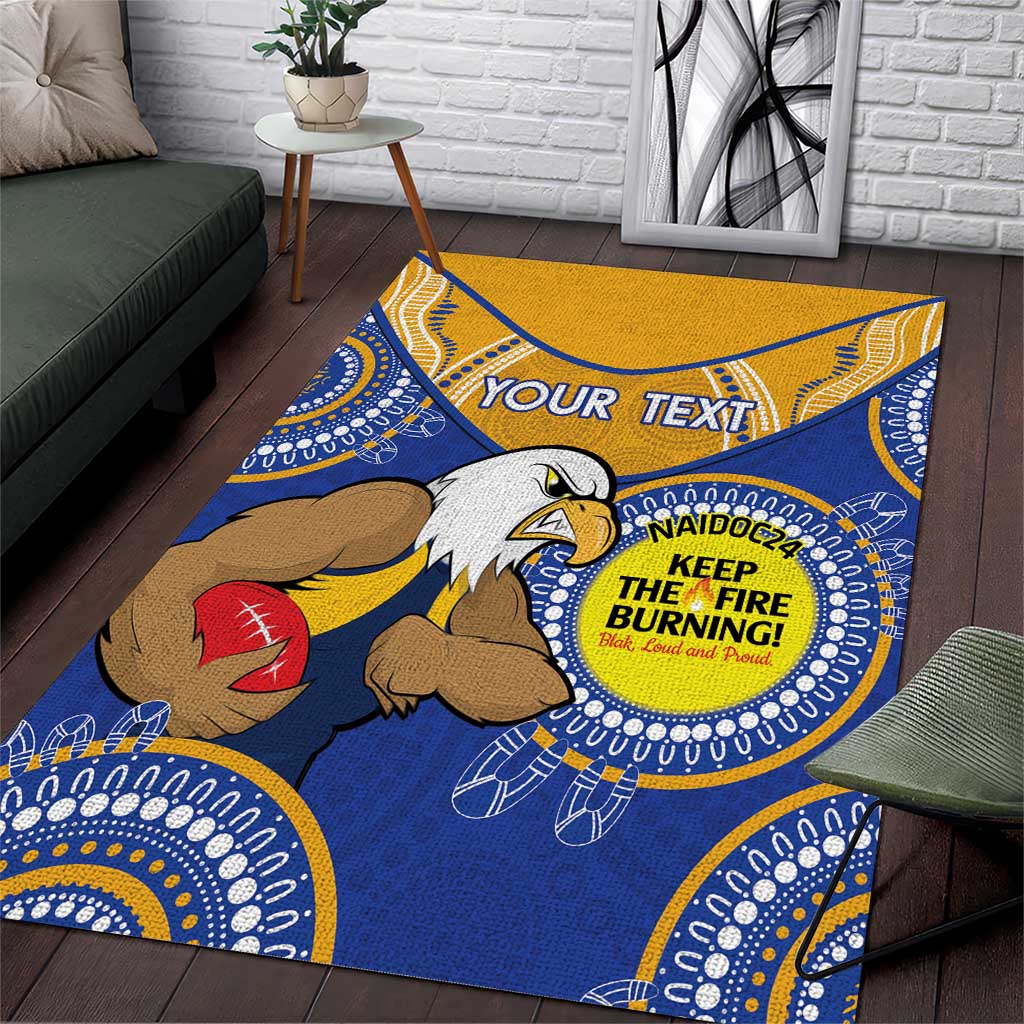 Custom AFL Eagles  NAIDOC Week Area Rug Keep The Fire Burning Indigenous Art