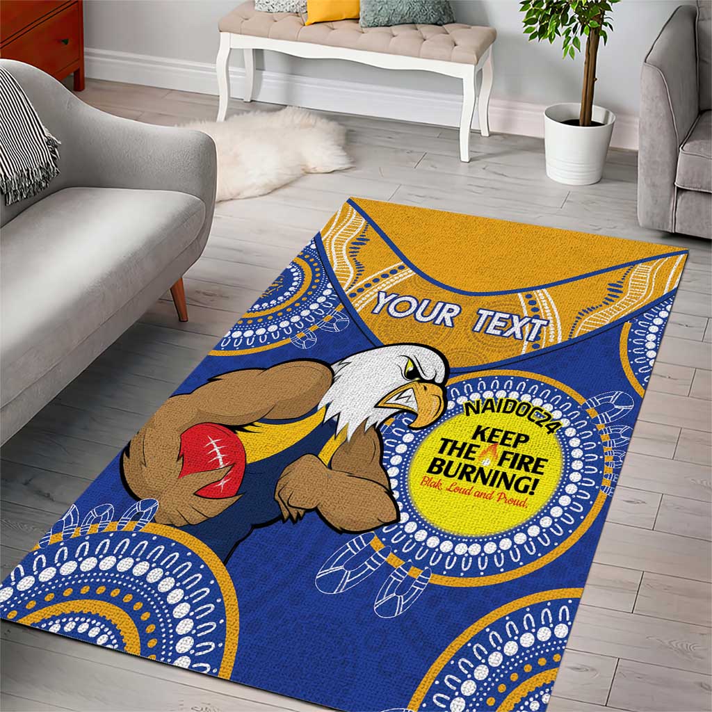 Custom AFL Eagles  NAIDOC Week Area Rug Keep The Fire Burning Indigenous Art
